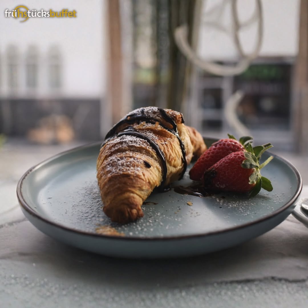 Schokoladen-Croissant mit Erdbeere