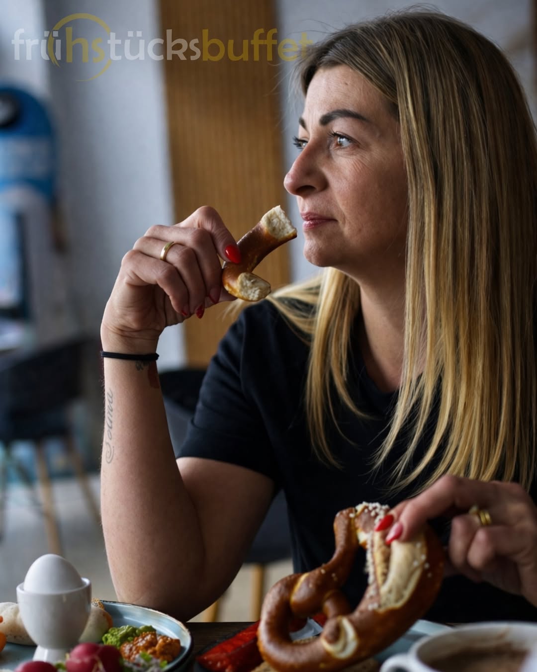 Hatka beim Frühstück